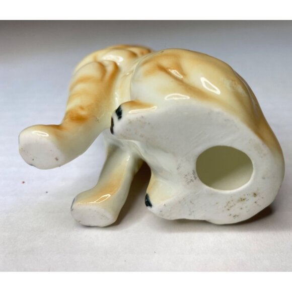 Vintage Ceramic Cat Figurine 3.25" Tall Orange & White Collectible Decor - Picture 4 of 5